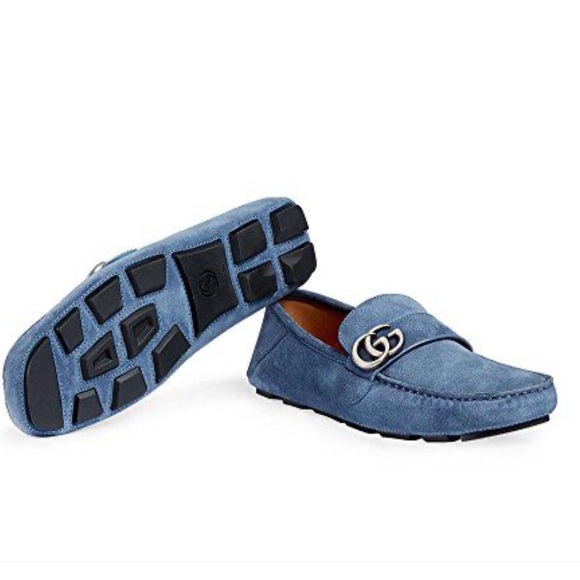 Gucci Shoes - Gucci Noel Moccasin Loafer Drivers Blue Suede